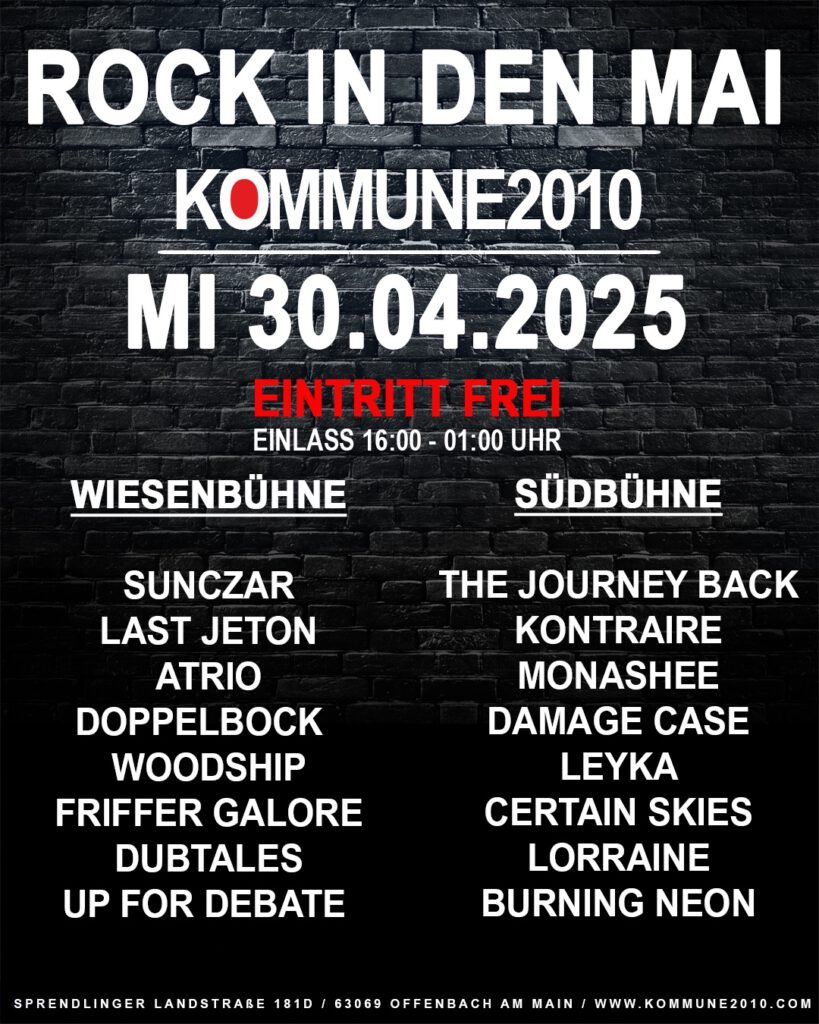 Rock in den Mai 2025 Flyer Kommune2010